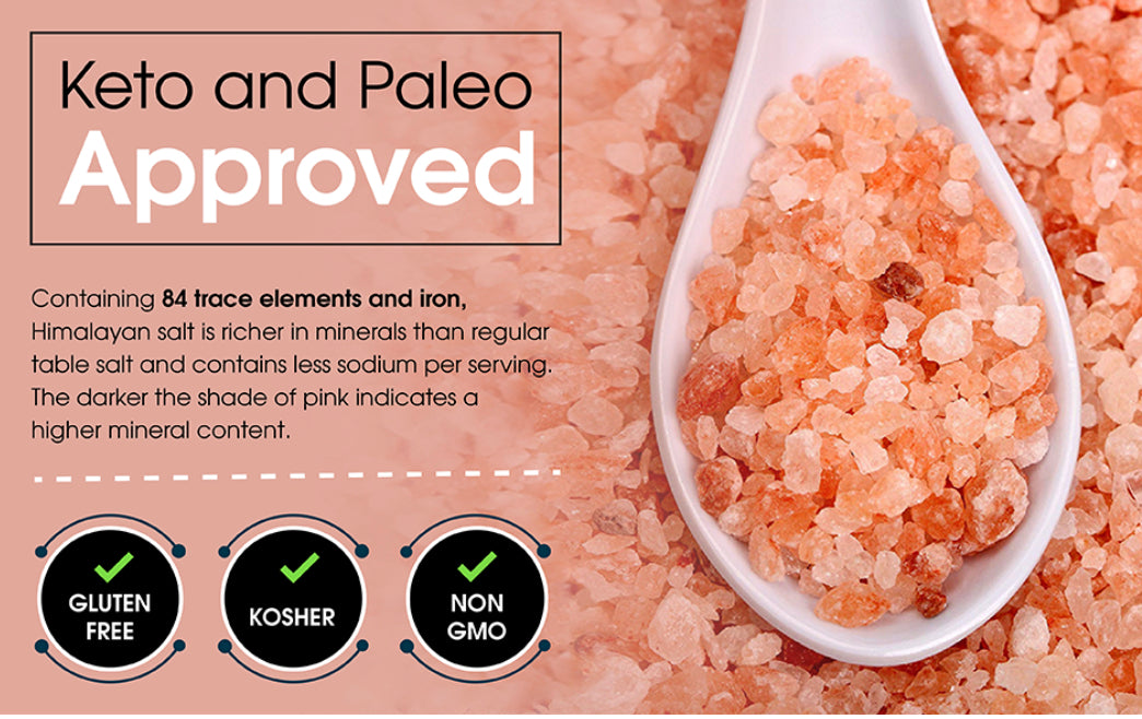 Pink Himalayan Natural and Mineral Dense for Health - Gourmet Pure Crystal - Kosher & Natural Certified